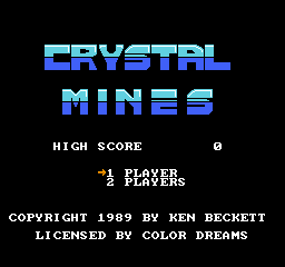 Crystal Mines Title Screen